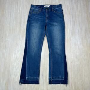 Unpublished Mid Rise Bootcut Raw Ankle 70's Retro Boho Casual Denim Jeans 26